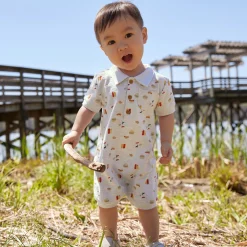 Baby Boys Barbeque Collared Romper