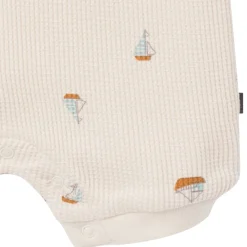 Baby Boys Beige Sailboat Sleeveless Romper