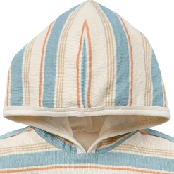 Baby Boys Beige Stripe Short Sleeve Hooded Top