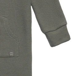 Baby Boys Dark Green Kangaroo Pocket Waffle Romper