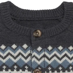 Baby Boys Dark Grey Heather Fair Isle Viscose Sweater
