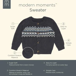 Baby Boys Dark Grey Heather Fair Isle Viscose Sweater