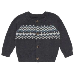 Baby Boys Dark Grey Heather Fair Isle Viscose Sweater