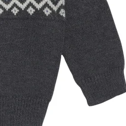 Baby Boys Dark Grey Heather Fair Isle Viscose Sweater