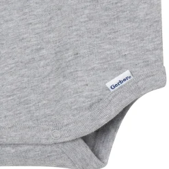 Baby Boys Gray Heather Polo Bodysuit