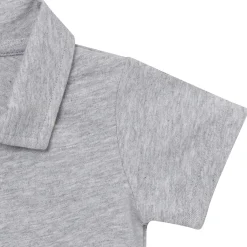 Baby Boys Gray Heather Polo Bodysuit