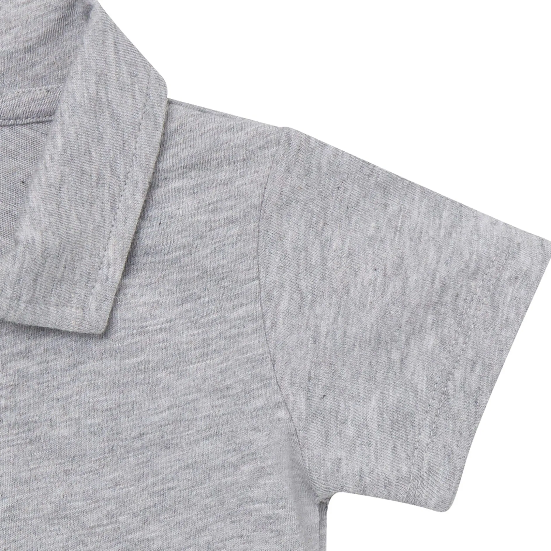 Baby Boys Gray Heather Polo Bodysuit