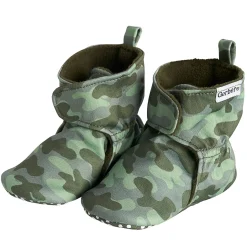 Baby Boys Green Camo Soft Booties