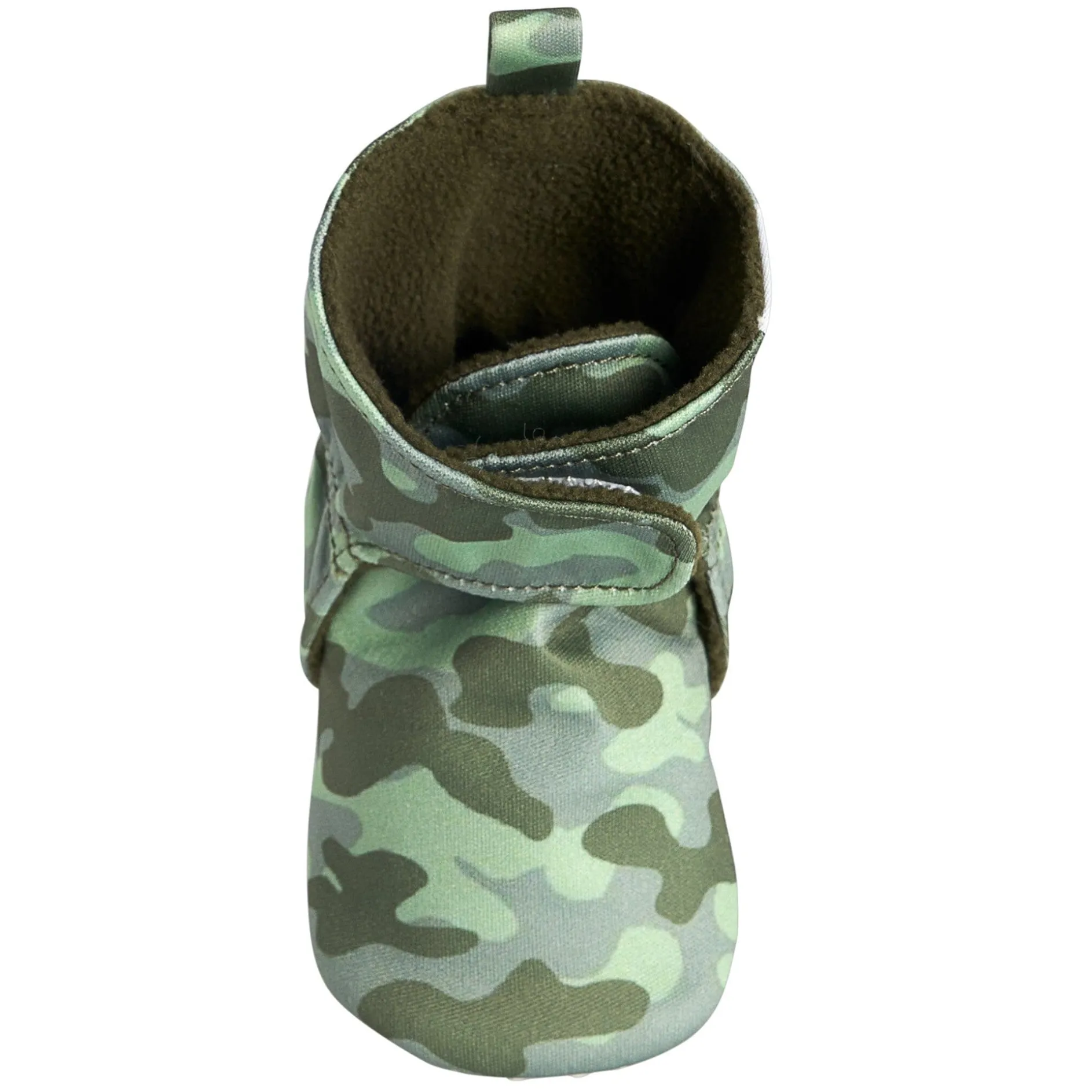 Baby Boys Green Camo Soft Booties