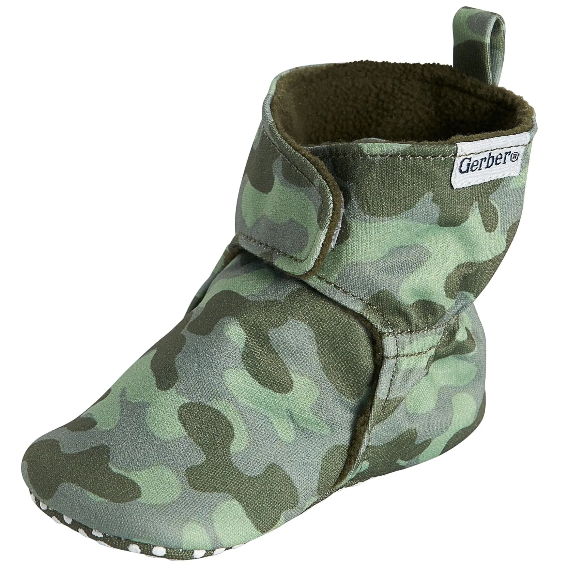 Baby Boys Green Camo Soft Booties