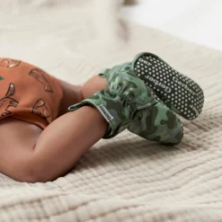 Baby Boys Green Camo Soft Booties
