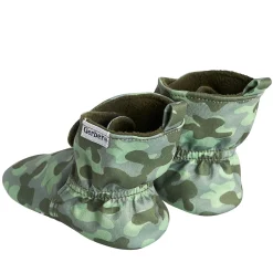 Baby Boys Green Camo Soft Booties