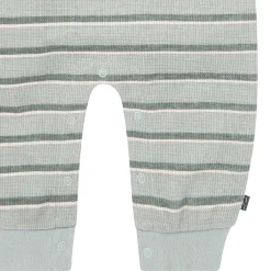 Baby Boys Green Stripes Waffle Slouch Romper