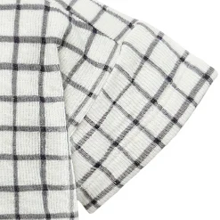 Baby Boys Grey Plaid Henley Drop Shoulder Top