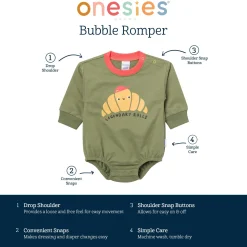 Baby Boys Legendary Rolls Sweatshirt Bubble Romper