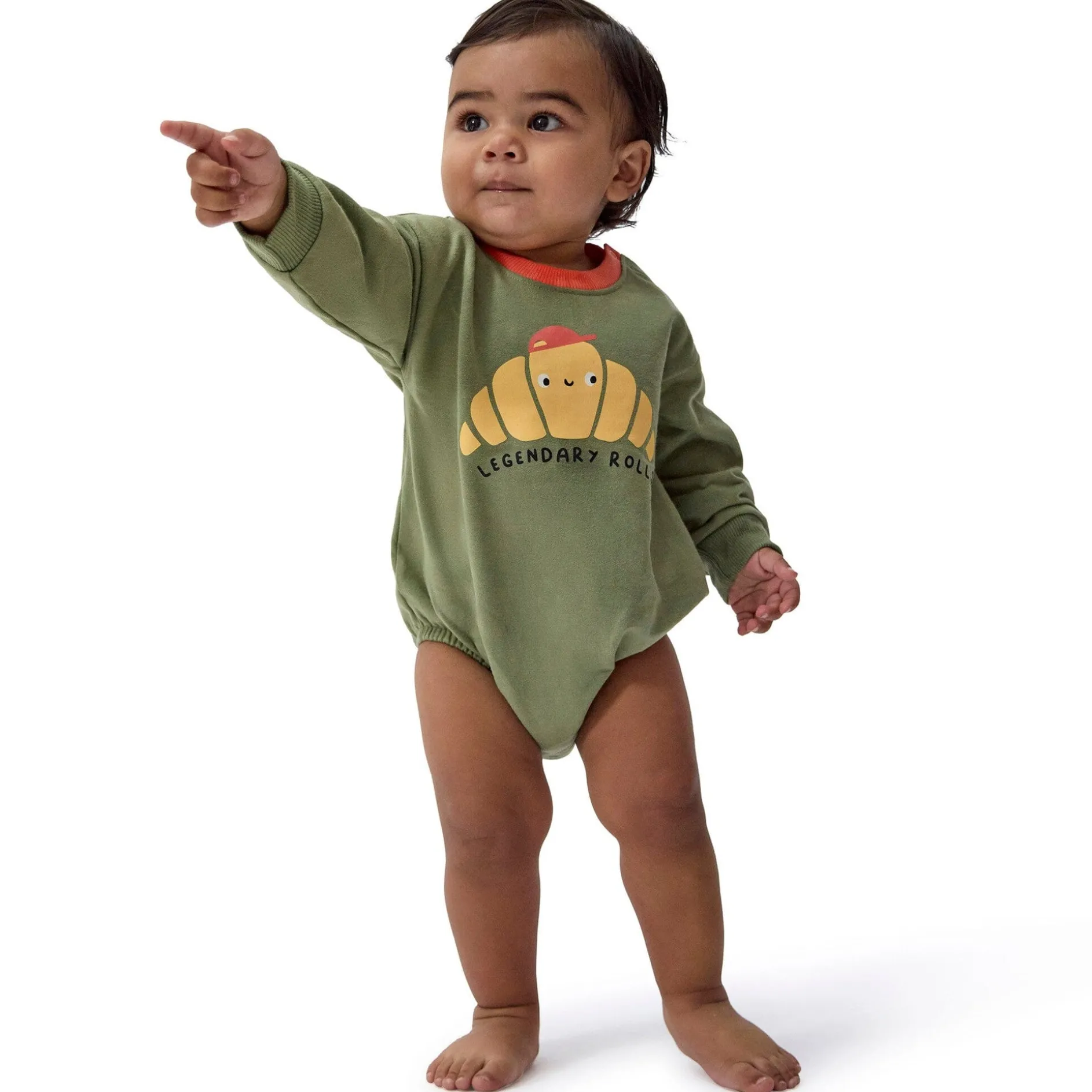 Baby Boys Legendary Rolls Sweatshirt Bubble Romper