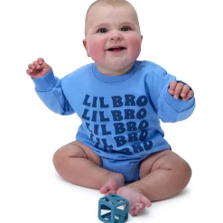 Baby Boys Lil' Bro Sweatshirt Bubble Romper