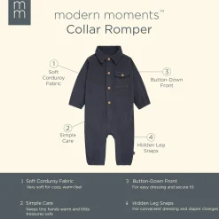 Baby Boys Navy Corduroy Romper