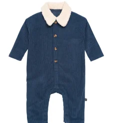 Baby Boys Navy Sherpa Collar Corduroy Romper