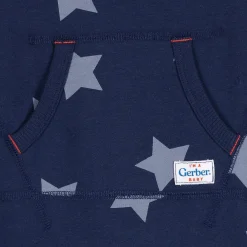 Baby Boys Navy Stars Kangaroo Pocket Romper