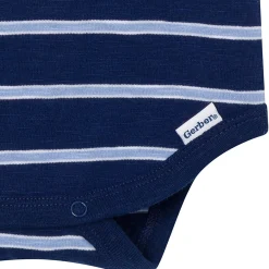 Baby Boys Navy Stripes Polo Bodysuit