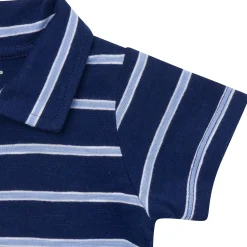 Baby Boys Navy Stripes Polo Bodysuit