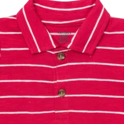 Baby Boys Red Stripes Polo Bodysuit
