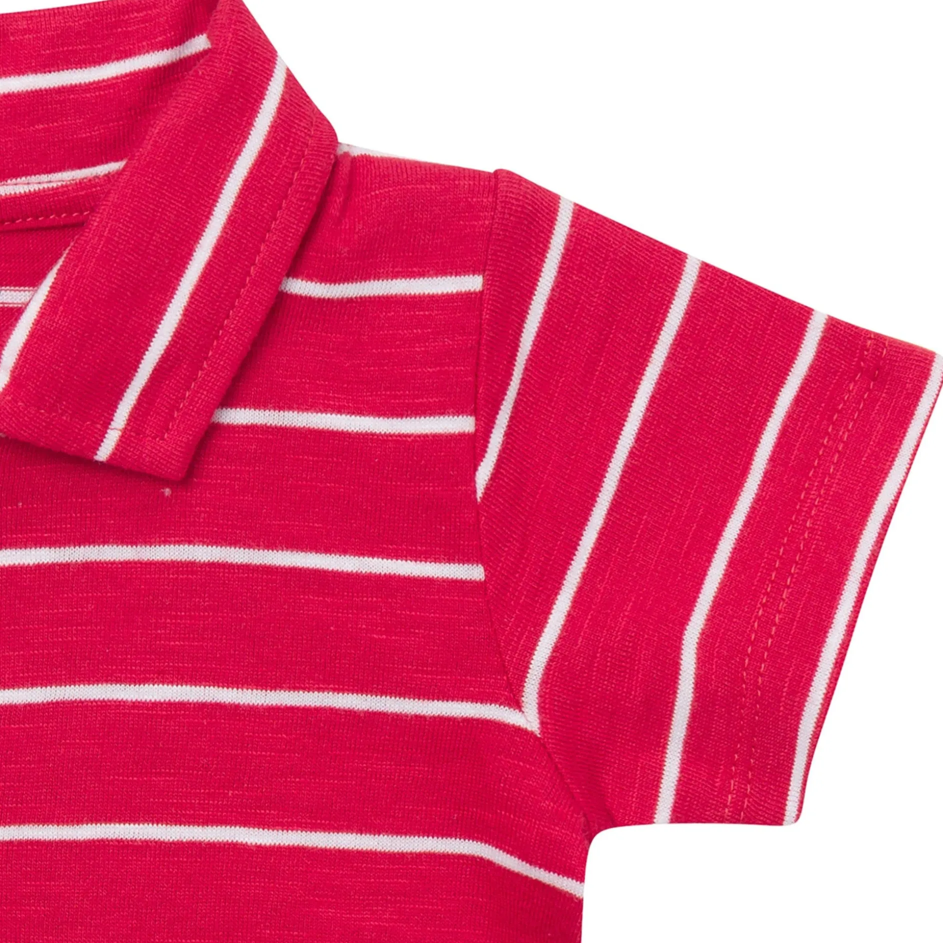 Baby Boys Red Stripes Polo Bodysuit