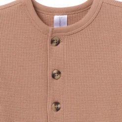 Baby Boys Taupe Waffle Slouch Romper