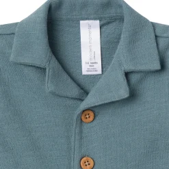 Baby Boys Teal Collared Short Sleeve Romper