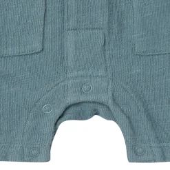 Baby Boys Teal Collared Short Sleeve Romper