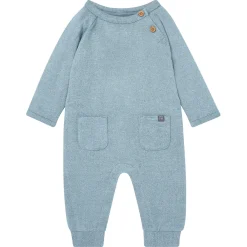 Baby Boys Teal Heather Hacci Long Sleeve Romper