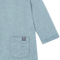 Baby Boys Teal Heather Hacci Long Sleeve Romper