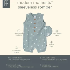 Baby Boys Teal Starfish Sleeveless Romper