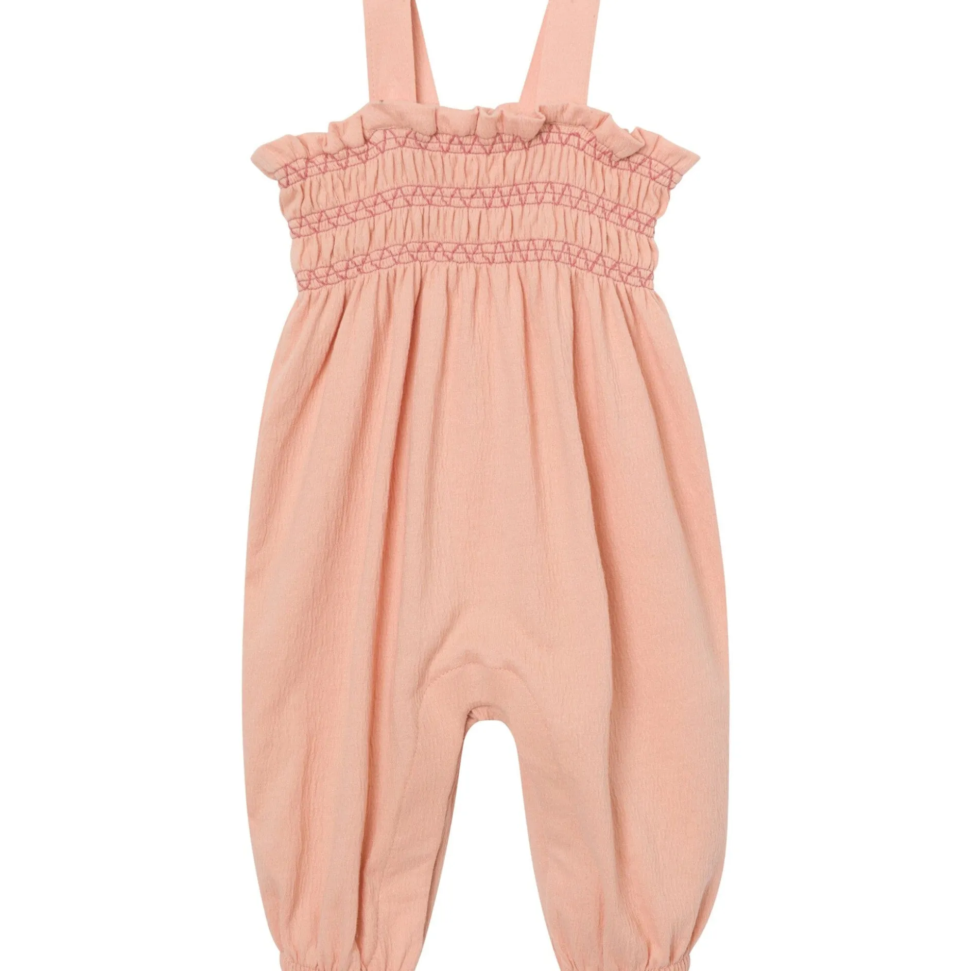 Baby Girls Almost Apricot Long Leg Romper