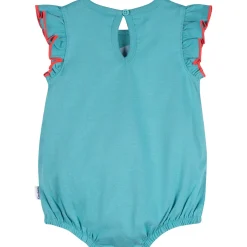 Baby Girls Aqua Cherries Pocket Bubble Romper