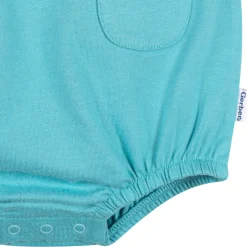 Baby Girls Aqua Cherries Pocket Bubble Romper
