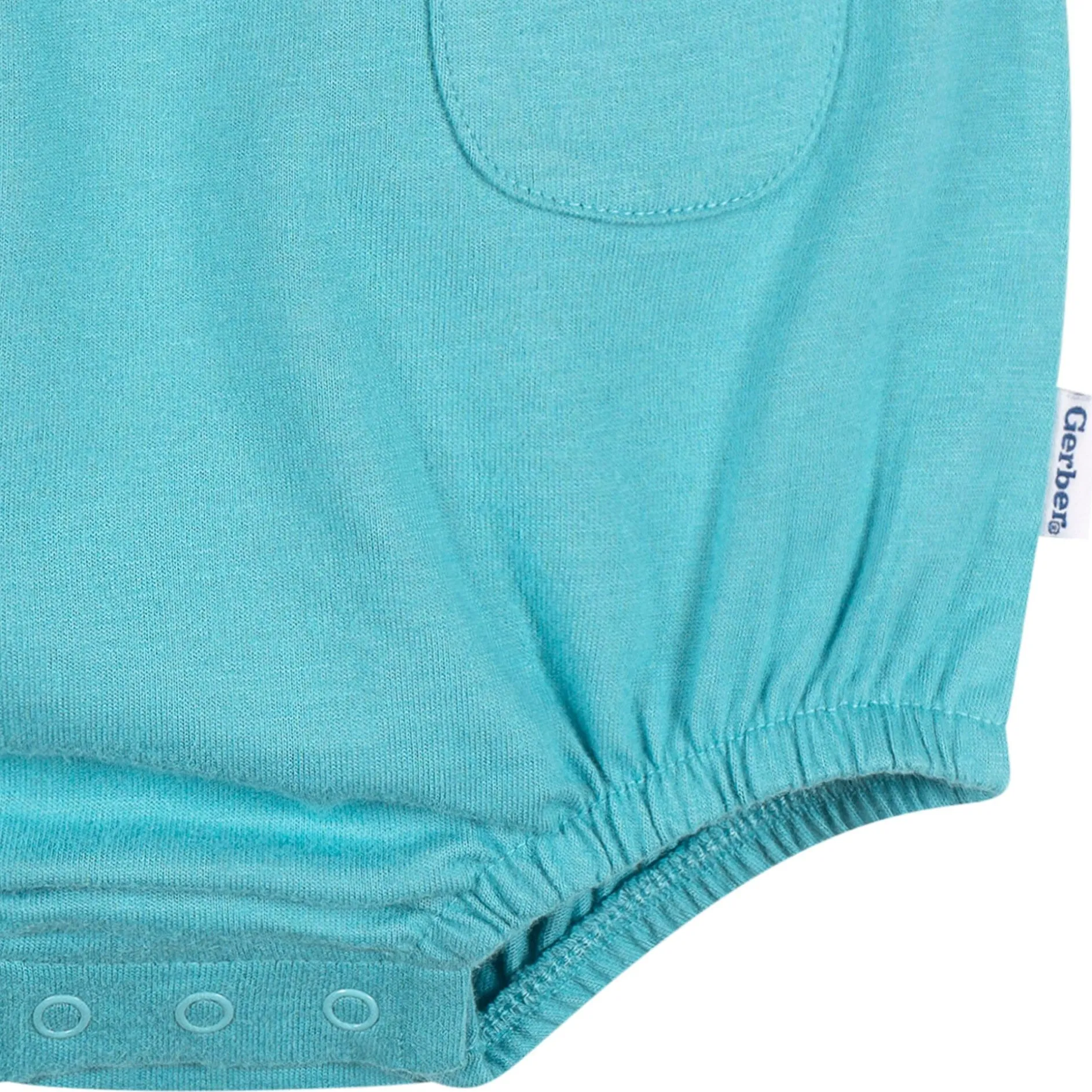Baby Girls Aqua Cherries Pocket Bubble Romper