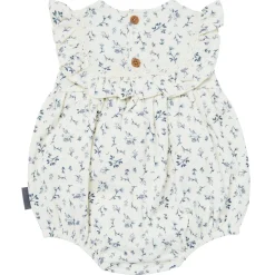 Baby Girls Blue Ditsy Ruffle Bubble Romper