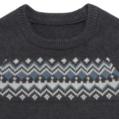 Baby Girls Dark Grey Heather Fair Isle Viscose Sweater Dress