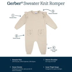 Baby Girls Deer Sweater Knit Romper