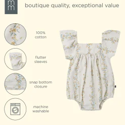 Baby Girls Floral Vines Bubble Romper