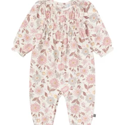 Baby Girls Flower Blossoms Smocked Long Leg Romper