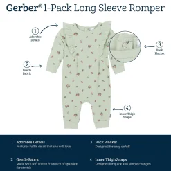 Baby Girls Green Pears Romper