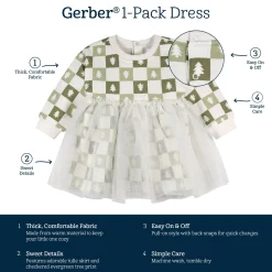 Baby Girls Green Trees Tulle Dress