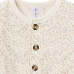 Baby Girls Ivory Ditsy Floral Waffle Slouch Romper