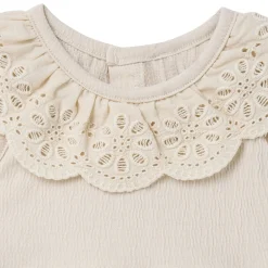 Baby Girls Ivory Lace Ruffle Bubble Romper