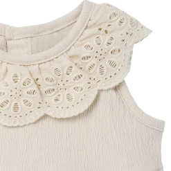 Baby Girls Ivory Lace Ruffle Bubble Romper
