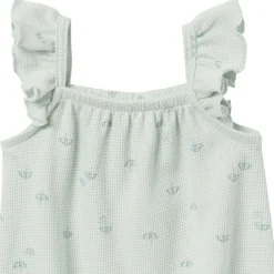 Baby Girls Light Sky Beach Umbrella Bubble Romper