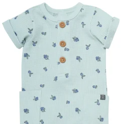 Baby Girls Light Sky Blueberry Short Sleeve Long Leg Romper